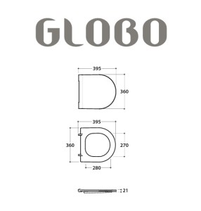 Сиденье с крышкой GLOBO FORTY3 с микролифтом цвет черный матовый FOR22AR