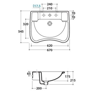 Раковина GLOBO AUSILIA подвесная цвет белый DS006BI