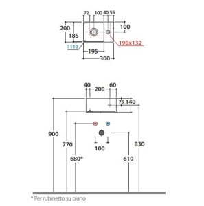 Раковина GLOBO T-EDGE подвесная цвет белый B6R30BI