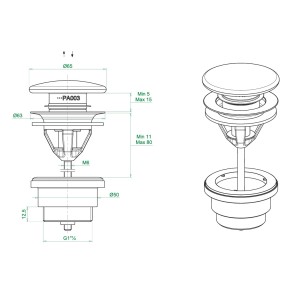 Донный клапан GLOBO RUBINETT цвет хром FI012CR